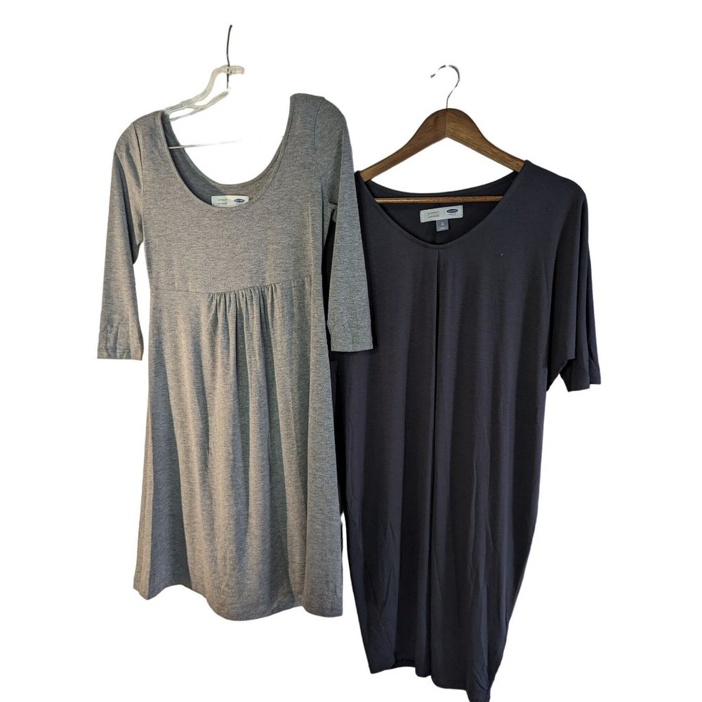 Bundle of 2 Old Navy Maternity jersey knit knee length dresses sz XS